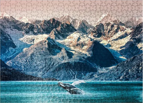 Miniatura 9 de MyPuzzle Alaska Whales - Rompecabezas prémium de 1000 piezas, fabricado en Estados Unidos