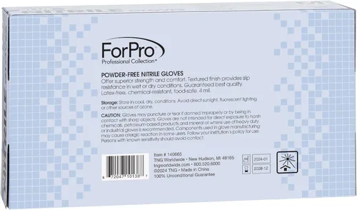 Miniatura 3 de ForPro Disposable Nitrile Gloves, Chemical Resistant, Powder-Free, Latex-Free, Non-Sterile, Food Safe, 4 Mil Azul