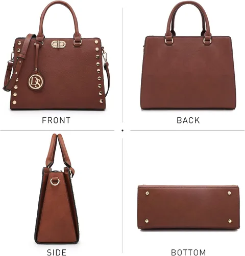 Miniatura 3 de Dasein - Carteras y bolsas de mano para mujer, bolsas planas, con asa superior, bolso de hombro, bolso de trabajo con cartera a juego