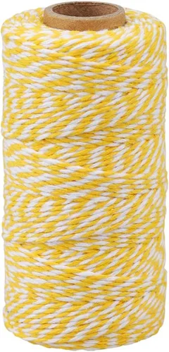 Miniatura 22 de jijAcraft Cordel de Hilo Blanco y Negro, 328 Pies de Cordel de Panaderos de Navidad, Cuerda de Empaque Resistente de 2MM para Manualidades DIY
