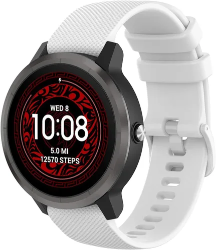 Correa de reloj Garmin Approach S40 S12 S42 para mujeres y hombres, correa de repuesto de silicona de liberación rápida de 0.787 pulgadas para Blanco
