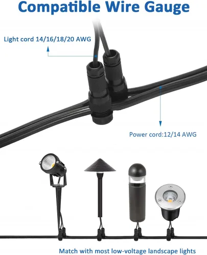 Miniatura 2 de SUNVIE Conectores de cable Fastlock de bajo voltaje para luces de camino, luces de camino, conector de cable de calibre 12-14, funciona con Malibu