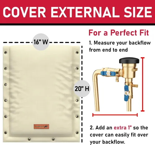 Miniatura 5 de Redford Supply Co. Cold Snap (5°F) - Funda aislante para válvula antirretorno, personalizada de 3 vías, 16 pulgadas de ancho x 20 pulgadas de alto