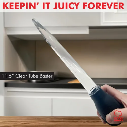 Miniatura 3 de Chef Craft Baster clásico con tubo transparente, 11.5 pulgadas de largo, negro