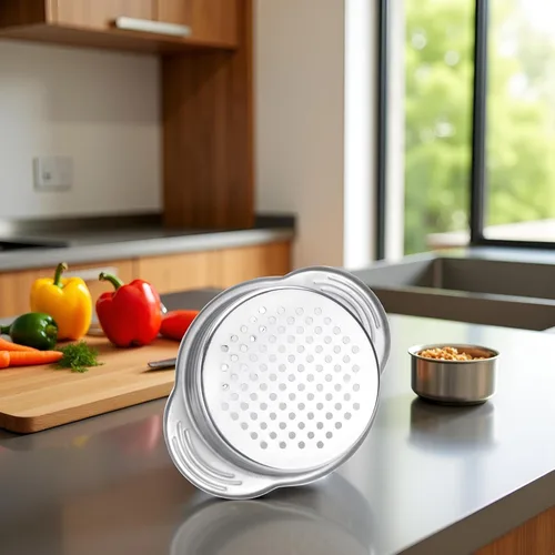 Miniatura 4 de Colador de latas de alimentos de acero inoxidable, filtro de prensa de atún metálico, tapa de conserva, escurridor de aceite, herramientas de cocina