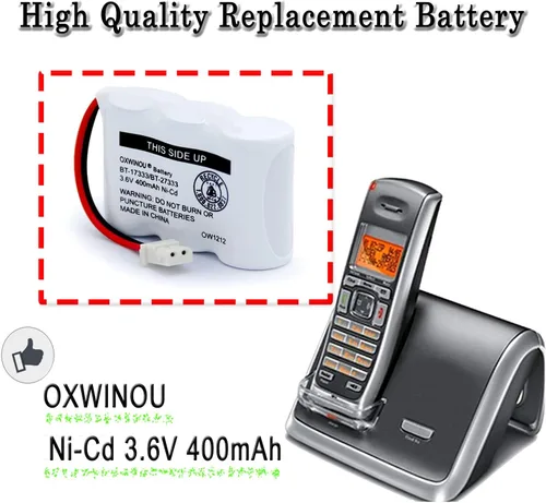 Miniatura 2 de BT-17333 BT-27333 - Batería recargable para teléfono celular 2/3AA 3.6V NI-CD, batería inalámbrica compatible con BT17333 BT27333 BT-17233 BT17233