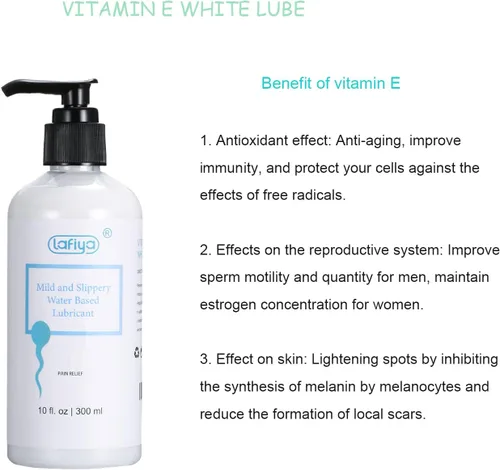 Miniatura 5 de Lubricante a base de agua, lubricante blanco cremoso de vitamina E para sexo vaginal y anal, lubricante personal antideslizante de larga duración