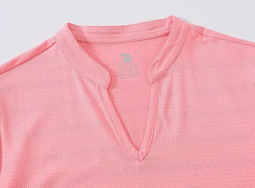 Miniatura 4 de BASUDAM Polo de golf para mujer, cuello en V, manga corta, sin cuello, secado rápido