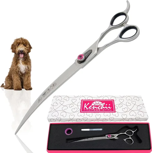 Miniatura 10 de Kenchii Love - Tijeras de aseo para perros, tijeras rectas de 7 pulgadas, tijeras para perros para aseo, tijeras profesionales de aseo de mascotas
