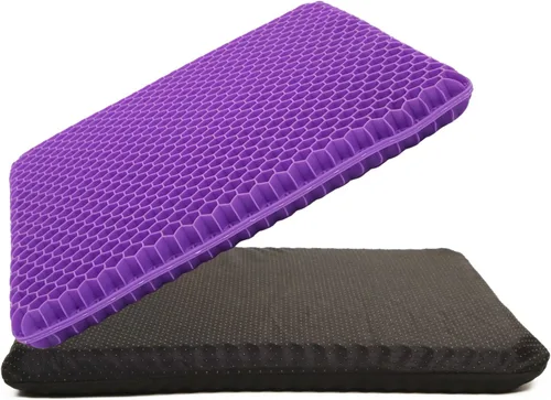 Cojín de asiento de gel morado para sentarse prolongadamente, cojines de silla de enfriamiento extra grandes de 20 pulgadas para silla de oficina,