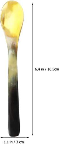 Miniatura 9 de Cuerno de búfalo Cuerno Buey Cuerno Cucharas Espresso para Té Postre Pastel Aperitivo 6.9 in