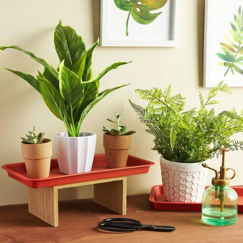 Miniatura 2 de Juvale Bandeja rectangular de plástico para plantas, bandeja de agua para plantas en interiores y exteriores, drenaje integrado y recogedor
