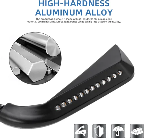 Miniatura 4 de Espejo lateral retrovisor LED de motocicleta negro con señal de giro de agua que fluye para Sportster Softail Dyna Electra Glide y más