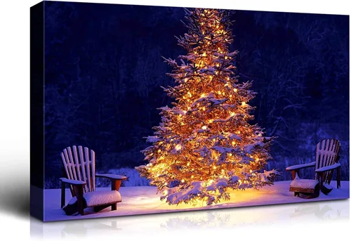 Miniatura 53 de Denozer - Arte de pared de muñeco de nieve de Navidad, impresiones artísticas sobre lienzo para dormitorio, sala de estar, decoración de pared