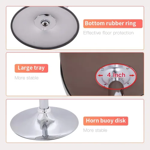 Miniatura 5 de BestOffice Juego de 2 taburetes de bar Silla giratoria hidráulica moderna de cuero PU (marrón)