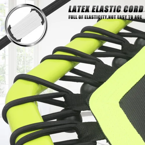 Miniatura 2 de Trampolín de Fitness Newan de 48" con Barra de Manija Ajustable, Trampolín Silencioso Bungee Rebounder Saltador Entrenador Cardiovascular de Verde