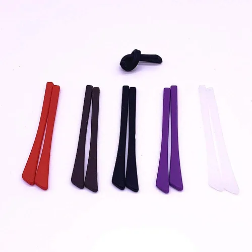 Miniatura 6 de mollensiuer 5 pares de puntas de silicona antideslizantes para lentes de oreja, fundas de tubo, retenedores de gafas de repuesto cómodas para patas