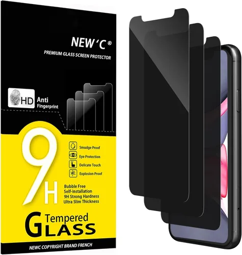 Miniatura 26 de NEW'C Paquete de 3 protectores de pantalla de privacidad para iPhone Air/iPhone 17 Air (6.5 pulgadas), película de vidrio templado antiespía