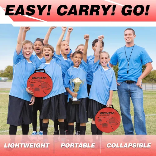 Miniatura 6 de BOHEN Porterías de fútbol desplegables para niños, red de fútbol portátil plegable para exteriores, interiores, patio trasero y playa