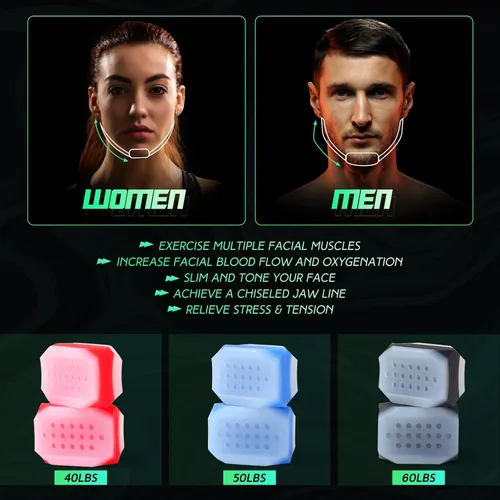 Miniatura 5 de CJing Ejercitador de mandíbula para hombres y mujeres - Tabletas de silicona para ejercitar la mandíbula - Potente entrenador de mandíbula