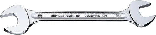Stahlwille 40433840 Llaves dobles de extremo abierto, motor No. 10a, tamaño 11/16 x 3/4 pulgadas, ángulo de desplazamiento de 15 grados, SAE, grado