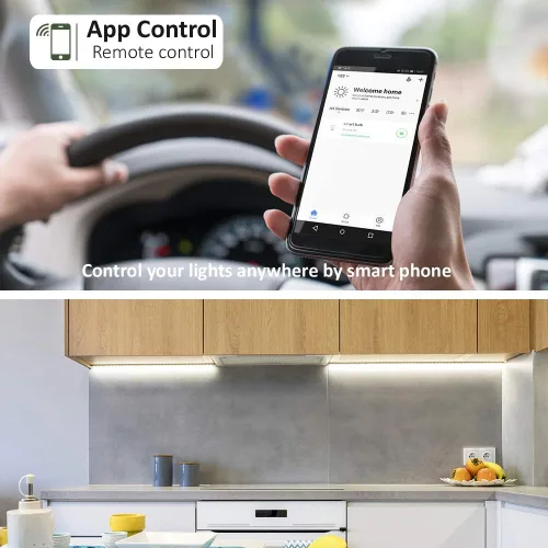 Miniatura 4 de Aplicación de iluminación inteligente para debajo del gabinete, luces de gabinete compatibles con Alexa y Google, enlazables con temporizador debajo