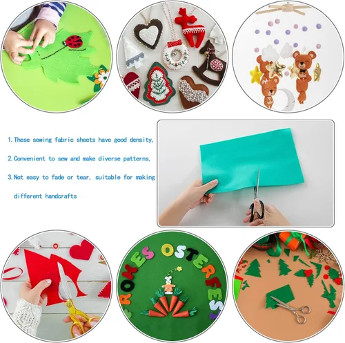 Miniatura 3 de HaoFeiJH Tela de Fieltro 36 * 36 Pulgadas de Ancho 1.6mm, Hojas de Tela Suave Tejida de Acrílico para Manualidades DIY Costura Patchwork, Fieltro