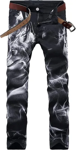 Miniatura 50 de Enrica Pantalones vaqueros estampados casuales para hombre