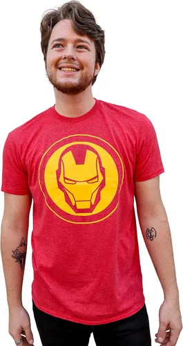 Miniatura 4 de Marvel Avengers Iron Man Mask Logo Endgame camiseta para hombre