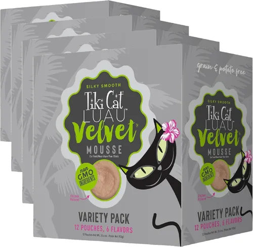 Miniatura 13 de Tiki Cat Luau Velvet Mousse, pollo y salmón en caldo, nutrición completa para una dieta equilibrada, comida húmeda para gatos para todas las etapas