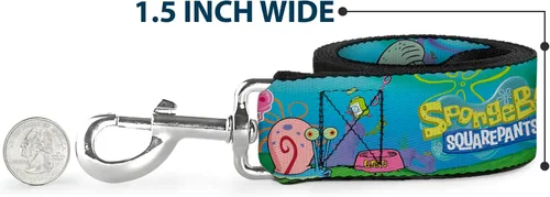 Miniatura 6 de Buckle-Down Correa para mascotas - Bob Esponja y Amigos/Logo - 4 pies de largo - 1" de ancho
