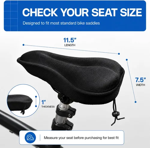 Miniatura 7 de Revas - Cojín acolchado para asiento de bicicleta que absorbe los golpes, para viajes largos y cómodos Acolchado universal para asiento