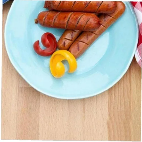 Miniatura 3 de 2 unids Manual Hot Dogs Salchicha Espiral Cortador Cortador Cocina Gadget Fruta Vegetal Herramientas