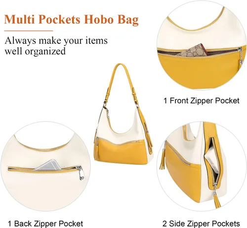 Miniatura 6 de Over Earth Genuine Leather Hobo Bags for Women Medium Soft Purses Casual Shoulder Bag and Handbags