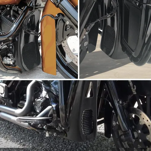 Miniatura 7 de Lirun M8 - Alerón de barbilla estirado ABS de repuesto para Harley para Touring Road Street Glide 2017+, negro brillante