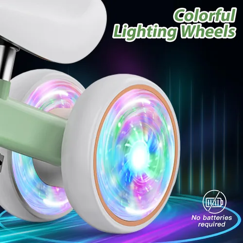 Miniatura 3 de Liberry Bicicleta de equilibrio para bebés con ruedas iluminadas de 1, 2, 3 años, sin pedales, 4 ruedas de silencio, primer juguete de equitación