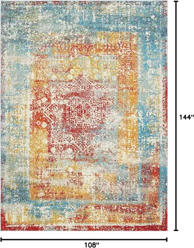 Miniatura 2 de Unique Loom - Alfombra estilo tradicional de Rosso Collection, Polipropileno, Azul (multi/blue)