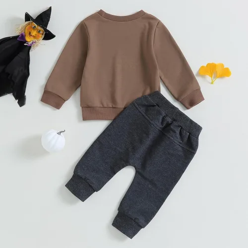 Miniatura 4 de Conjunto de sudadera de calabaza para bebé y niño pequeño, sudadera con pantalones y pantalones para recién nacidos, ropa de otoño