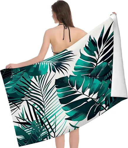 Miniatura 22 de Toalla de playa y piscina, toalla de playa grande suave y absorbente para natación, deportes, playa, gimnasio, 32 x 52 pulgadas