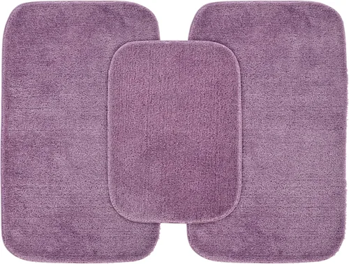 Miniatura 60 de Garland Rug 2 alfombras de baño tradicionales de nailon lavables color morado (17 x 24 pulgadas, 21 x 34 pulgadas), suaves, absorbentes y elegantes