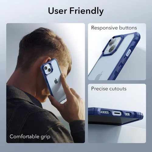 Miniatura 7 de ESR Funda para iPhone 14/iPhone 13, protección de grado militar con esquinas que absorben los golpes, parte trasera acrílica resistente a los Azul
