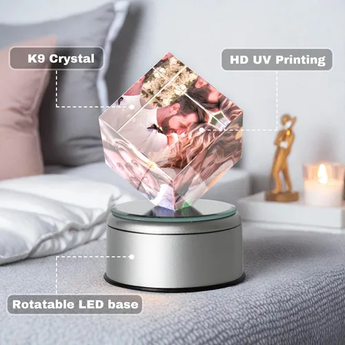 Miniatura 3 de Marco de fotos de cristal 3D personalizado, marco de fotos de cristal con impresión UV personalizado con tu propia foto, regalos personalizados