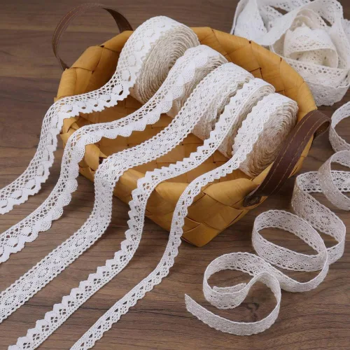 IDONGCAI Surtido de encaje de algodón, paquete de cinta de encaje de ganchillo blanco de 30 yardas para costura y manualidades, juego de adornos de