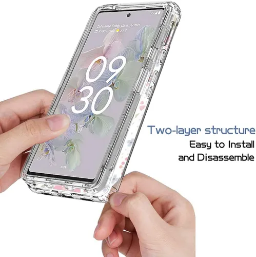 Miniatura 4 de Funda para Pixel 6A, (no compatible con Pixel 6) GX7AS con protector de pantalla de vidrio templado, suave 360 cuerpo completo a prueba de golpes