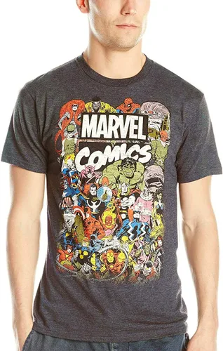 Comics Logo Thor Hulk Iron Man Avengers Spiderman Daredevil Strange Loki Thanos - Camiseta de manga corta para hombre, color negro