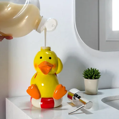 Miniatura 6 de Dispensador de Jabón con Forma de Pato Lindo para Fregadero de Cocina - Dispensador de Jabón para Niños para Decoración Linda de Baño - Regalo Ideal