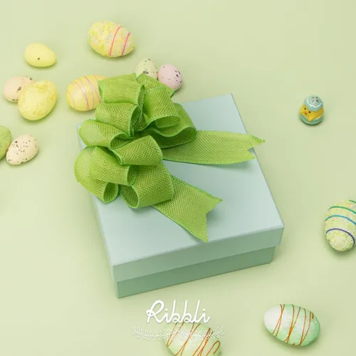 Miniatura 4 de Ribbli Cinta con alambre de arpillera verde manzana, 1-1/2 pulgadas x 10 yardas, cinta con borde con alambre para lazo grande, corona, decoración
