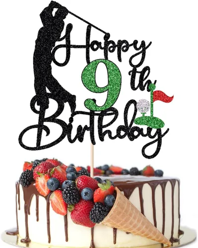 Miniatura 28 de Golf Happy 10th Birthday Cake Topper, Golfer/Sports Themed Birthday or Retirement Cake Decorations,Golf Ten 10 Years Old Ball Player Sport Themed