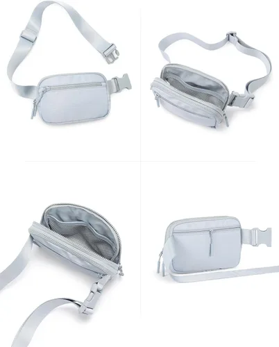 Miniatura 32 de WESTBRONCO Riñoneras para mujeres y hombres, bolsa para cinturón con bolsillos con cremallera, riñoneras modernas, bolsas cruzadas ligeras de 1