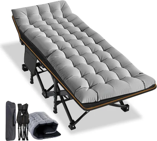 Miniatura 16 de NAIZEA - Catre plegable de campamento, cama plegable para campamento al aire libre, catre portátil militar, catres de doble capa oxford, catres